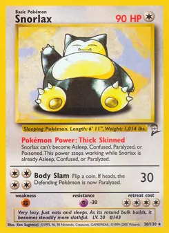 Snorlax, Base Set 2 No. 30 Normal