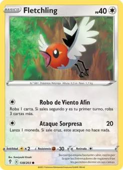 Fletchling, Cielos Evolutivos No. 138 Normal