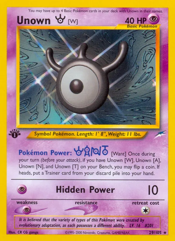 Unown [W], Neo Destiny No. 29