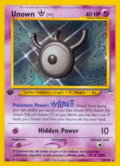 Unown [W], Neo Destiny No. 29 Normal