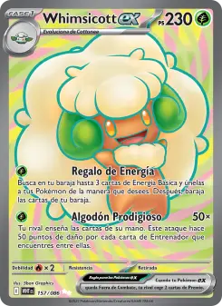 Whimsicott ex, Llama Blanca Nº 157 Holo