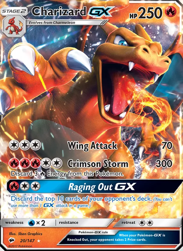 Charizard GX, Burning Shadows No. 20