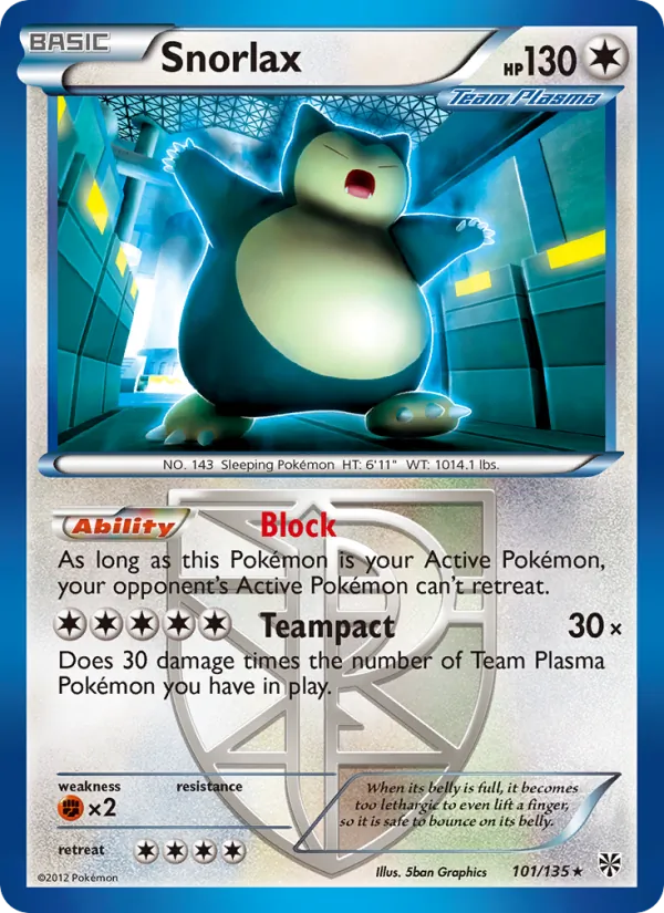 Snorlax, Plasma Storm Nº 101