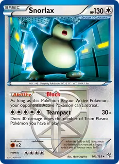 Snorlax, Plasma Storm No. 101 Normal