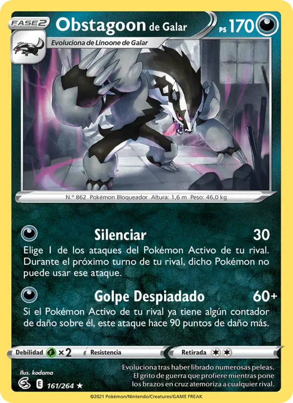 Obstagoon de Galar, Golpe Fusión No. 161
