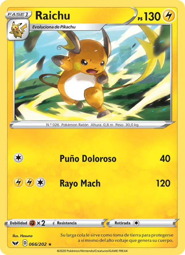 Raichu, Espada y Escudo No. 66