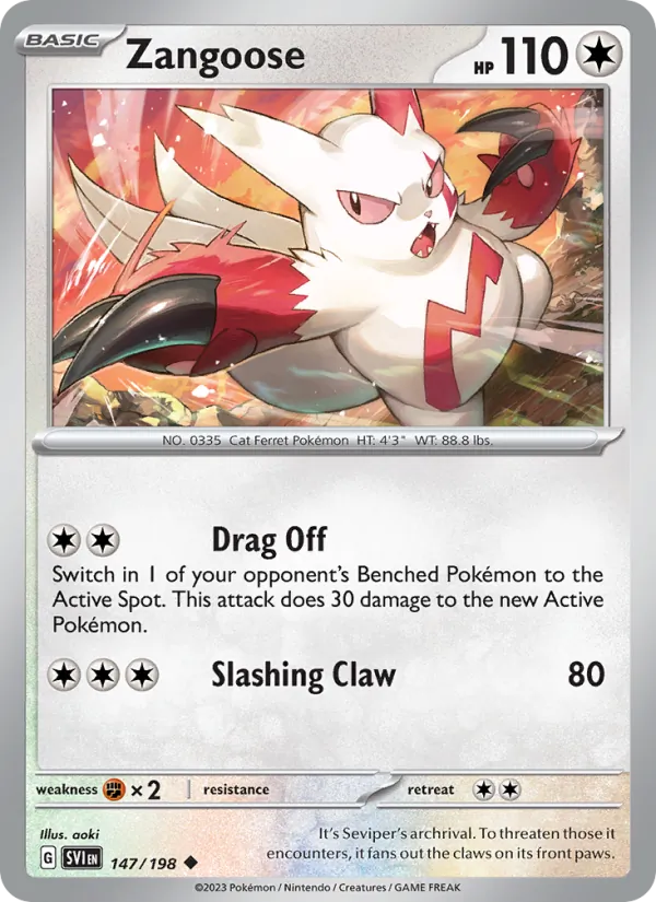 Zangoose, Scarlet & Violet No. 147