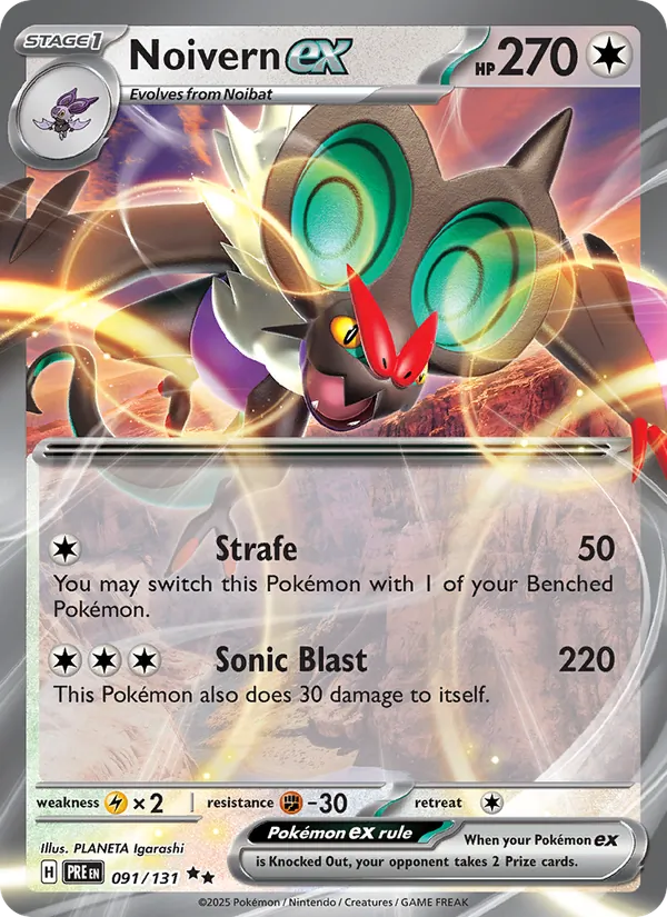 Noivern ex, Prismatic Evolutions Nº 091