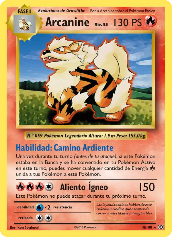 Arcanine, Evoluciones Nº 18
