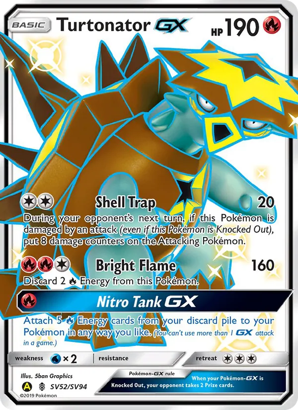 Turtonator-GX, Hidden Fates Shiny Vault No. SV52