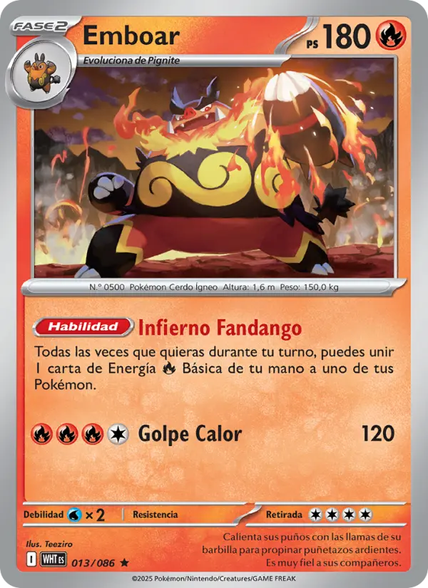 Emboar, Llama Blanca No. 013