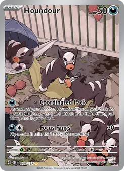 Houndour, Obsidian Flames No. 204 Holo