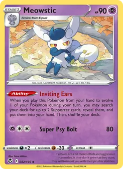 Meowstic, Silver Tempest No. 082 Normal