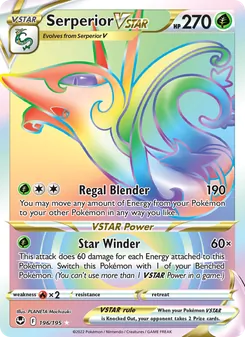 Serperior VSTAR, Silver Tempest No. 196 Holo