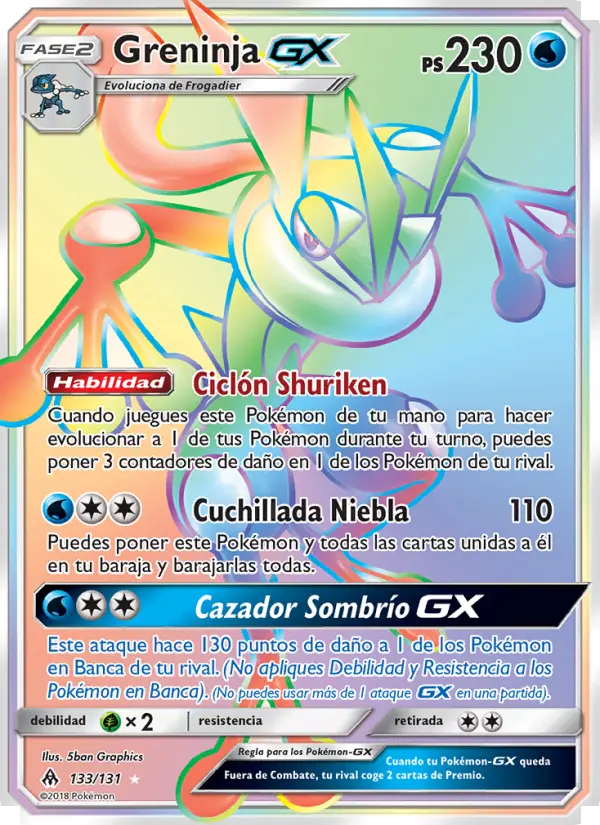 Greninja GX, Luz Prohibida Nº 133