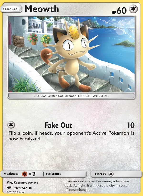 Meowth, Burning Shadows Nº 101