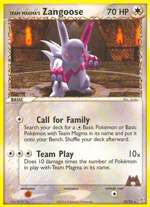 Team Magma's Zangoose, Team Magma vs Team Aqua Nº 23
