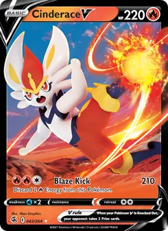 Cinderace V, Fusion Strike Nº 43 Holo