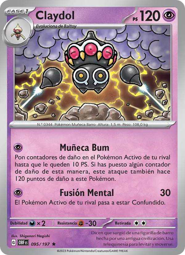 Claydol, Llamas Obsidianas Nº 095