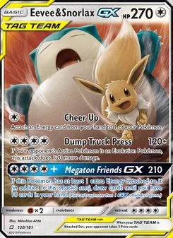 Eevee & Snorlax GX, Team Up No. 120 Normal