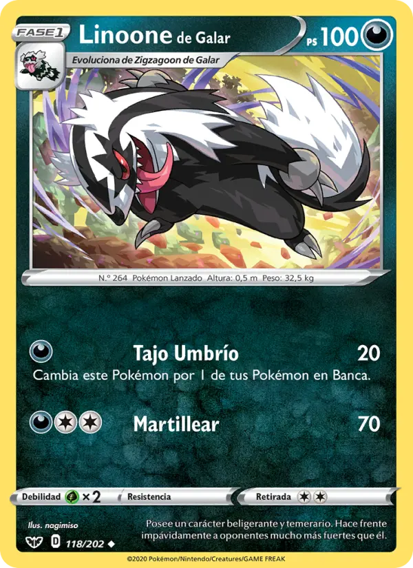 Linoone de Galar, Espada y Escudo Nº 118