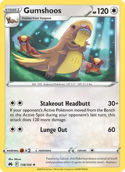 Gumshoos, Crown Zenith No. 118 Normal