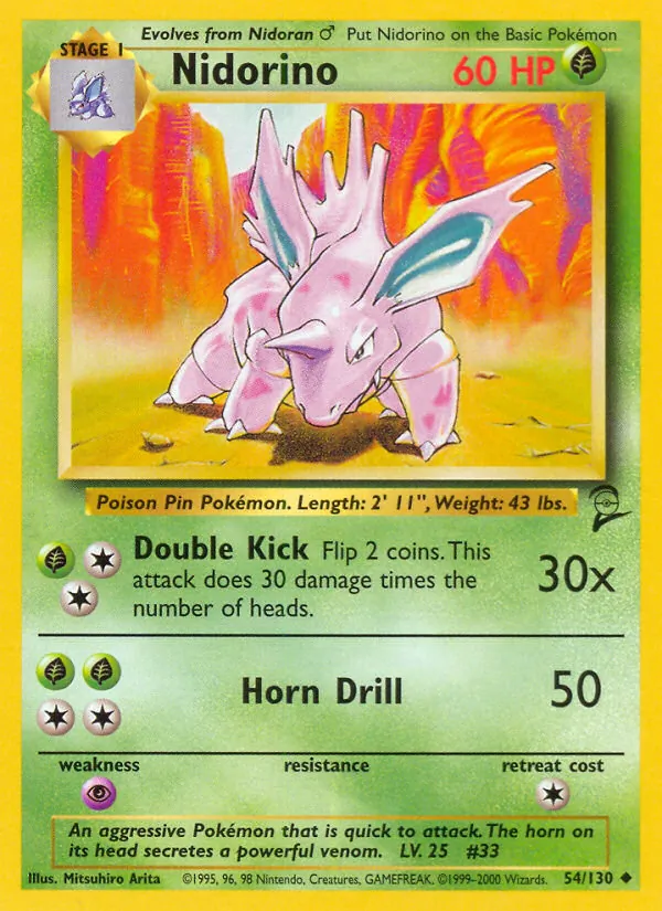 Nidorino, Base Set 2 No. 54