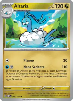 Altaria, Llamas Obsidianas Nº 160 Normal