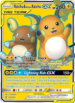 Raichu & Alolan Raichu GX, Unified Minds No. 220 Normal