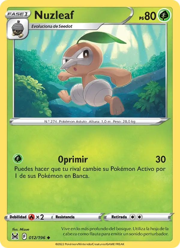 Nuzleaf, Origen Perdido No. 012