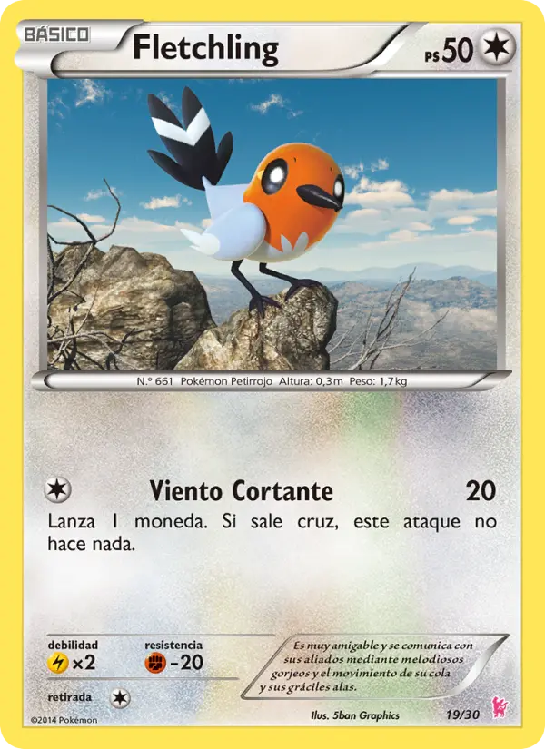 Fletchling, Kit de Entrenador XY (Pikachu Enmascarada) Nº 19
