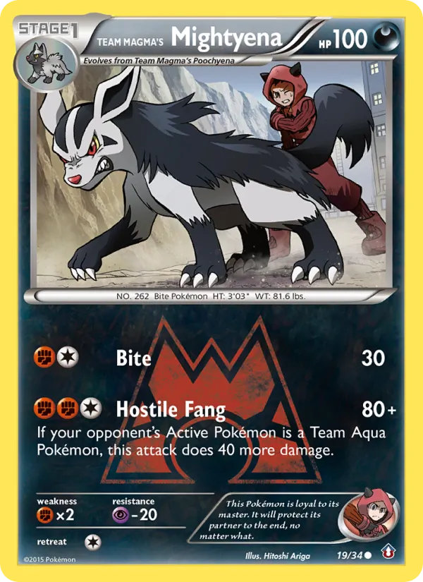 Team Magma's Mightyena, Double Crisis Nº 19