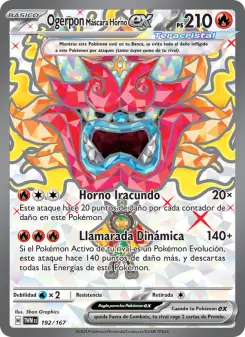 Ogerpon Máscara Horno ex, Mascarada Crepuscular Nº 192 Holo