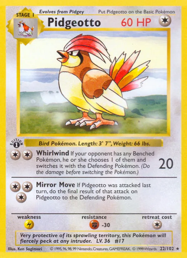 Pidgeotto, Base Set No. 22