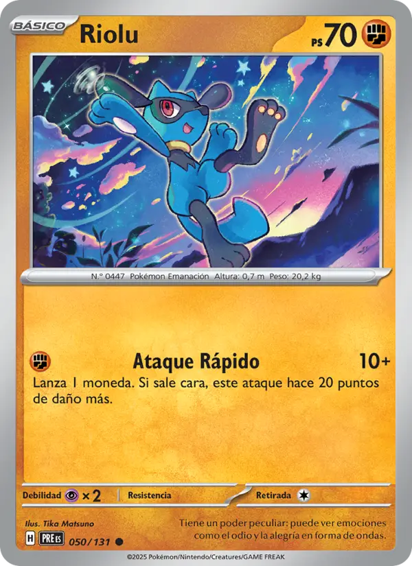 Riolu, Evoluciones Prismáticas Nº 050