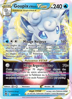 Goupix d'Alola VSTAR, Tempête Argentée No. 034 Holo
