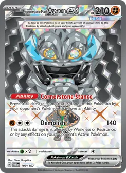 Cornerstone Mask Ogerpon ex, Twilight Masquerade Nº 199 Holo