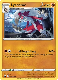 Lycanroc, Crown Zenith No. 074 Normal