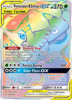 Venusaur & Snivy GX, Cosmic Eclipse No. 249 Normal