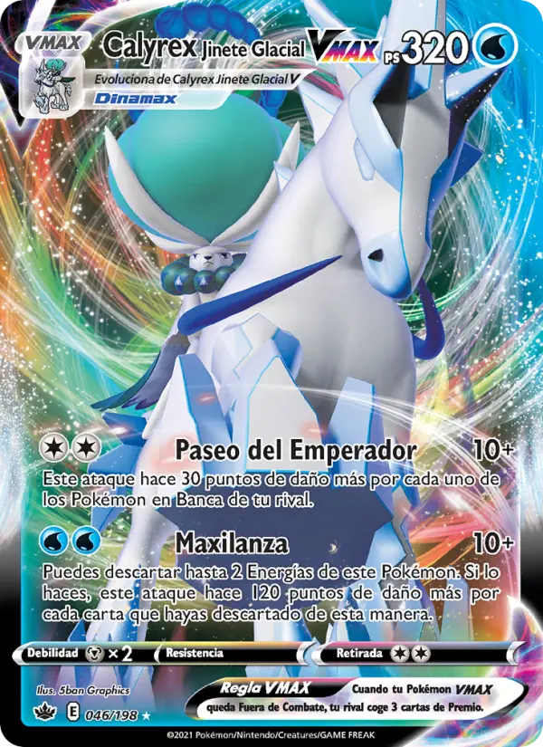 Calyrex Jinete Glacial VMAX, Reinado Escalofriante Nº 46