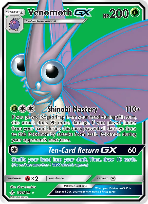 Venomoth GX, Unbroken Bonds No. 193