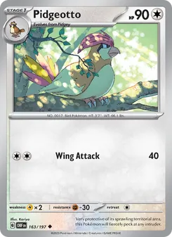 Pidgeotto, Obsidian Flames No. 163 Normal