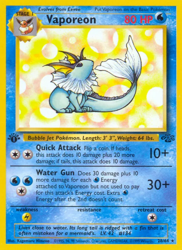 Vaporeon, Jungle Nº 28