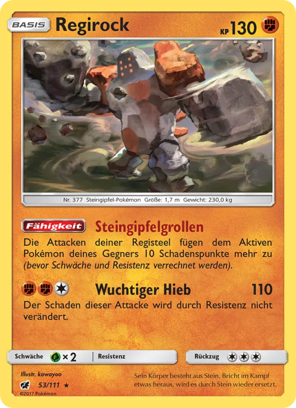 Regirock, Aufziehen der Sturmröte No. 53