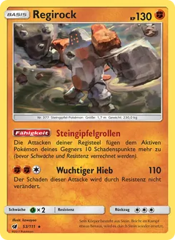 Regirock, Aufziehen der Sturmröte No. 53 Normal