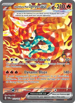 Hearthflame Mask Ogerpon ex, Twilight Masquerade No. 212 Holo