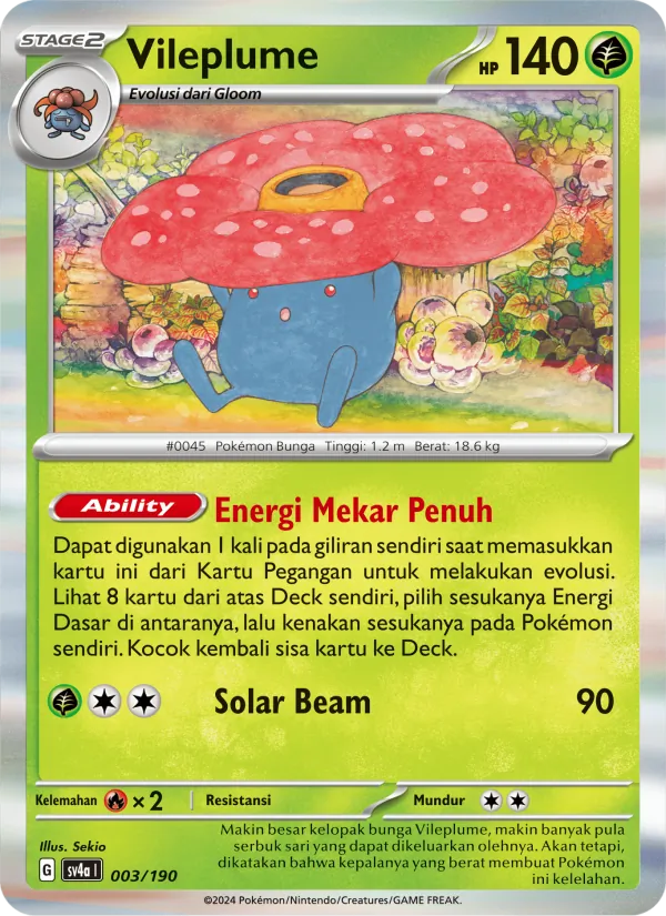 Vileplume, Harta Berkilau ex No. 003