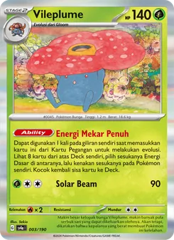Vileplume, Harta Berkilau ex No. 003 Normal