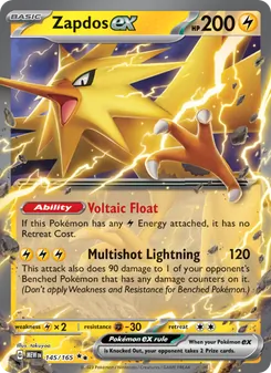 Zapdos ex, 151 Nº 145 Holo