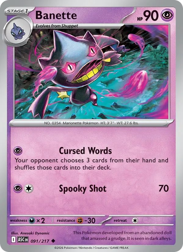 Banette, Ascended Heroes No. 091